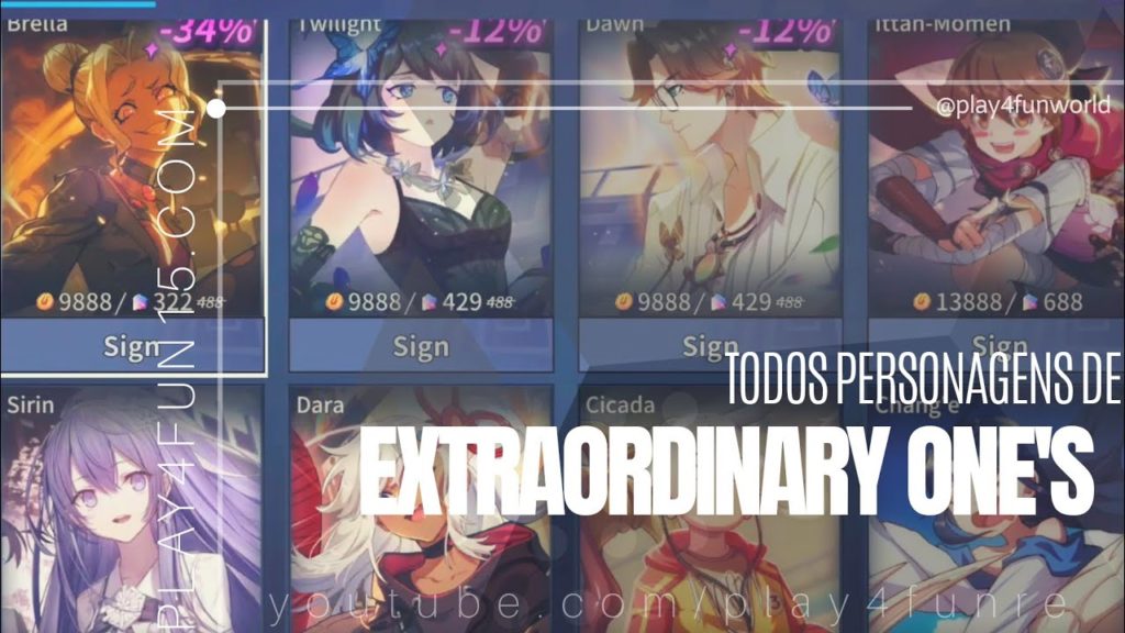 Todos os personagens de Extraordinary One’s #ANDROID