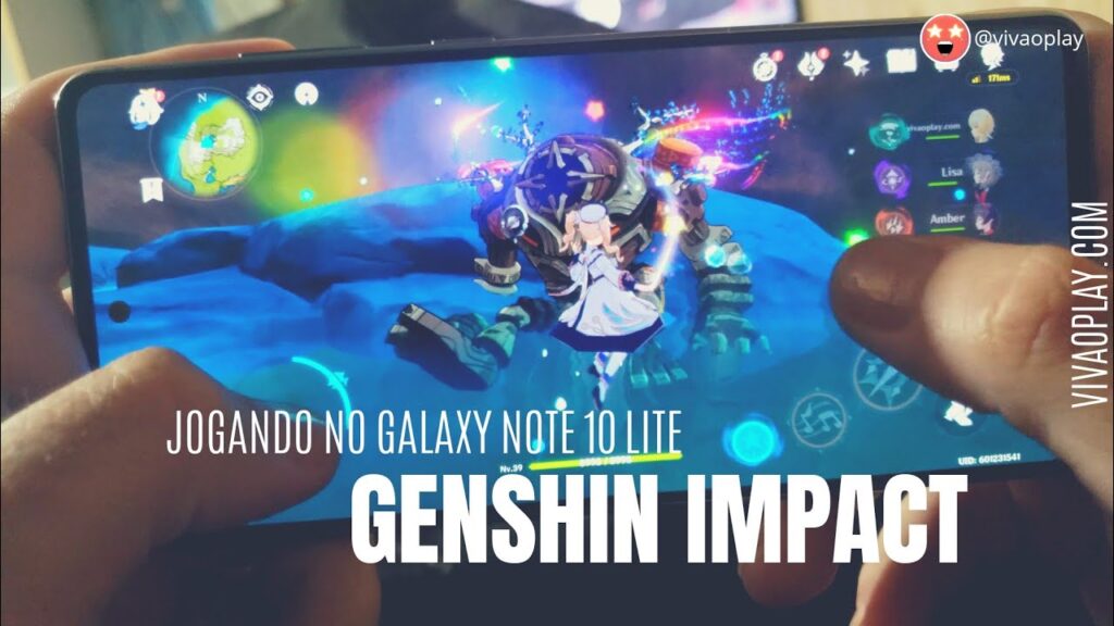 Genshin Impact no Galaxy Note 10 Lite #OFFSCREEN