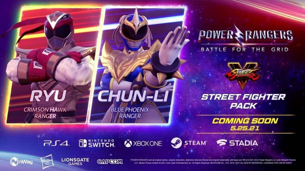 Ryu e Chun-Li entrarão em Power Rangers Battle for the Grid mas não como você espera